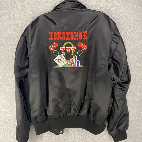 Vintage Binion's Horseshoe Satin Jacket Las Vegas Casino Adult M - Picture 9 of 9